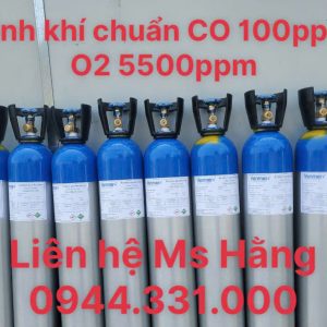 Bình khí chuẩn CO 100ppm O2 5500ppm