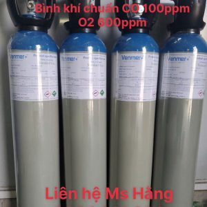 Bình khí chuẩn CO 100ppm O2 600ppm