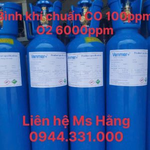 Bình khí chuẩn CO 100ppm O2 6000ppm