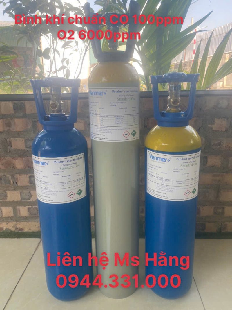 Bình khí chuẩn CO 100ppm O2 6000ppm