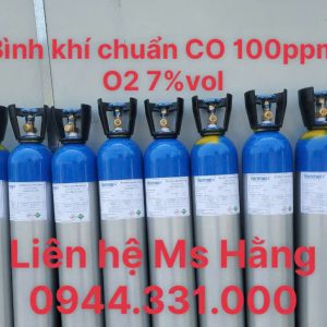 Bình khí chuẩn CO 100ppm O2 7vol%