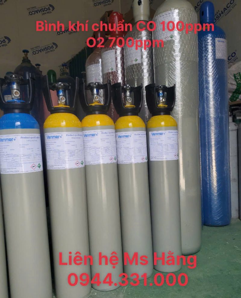 Bình khi chuẩn CO 100ppm O2 700ppm