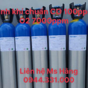 Bình khí chuẩn CO 100ppm O2 7000ppm