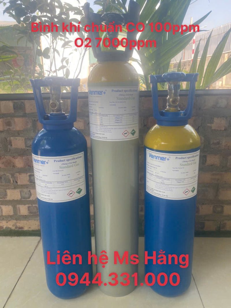 Bình khí chuẩn CO 100ppm O2 7000ppm