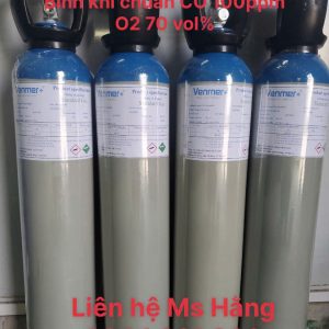 Bình khí chuẩn CO 100ppm O2 70 vol%