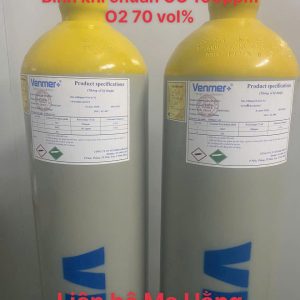 Bình khí chuẩn CO 100ppm O2 70 vol%