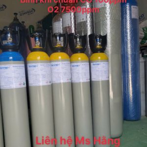 Bình khí chuẩn CO 100ppm O2 7500ppm