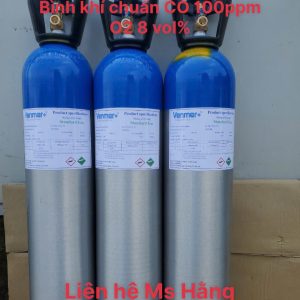 Bình khí chuẩn CO 100ppm O2 8 vol%