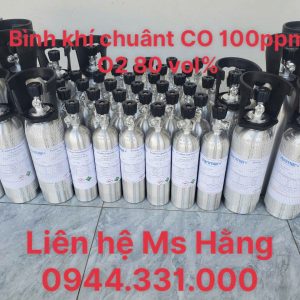 Bình khí chuẩn CO 100ppm O2 80 vol%