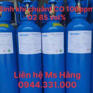 Bình khí chuẩn CO 100ppm O2 85 vol%