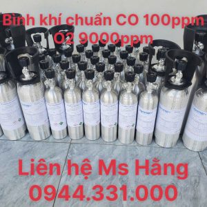 Bình khí chuẩn CO 100ppm O2 9000ppm