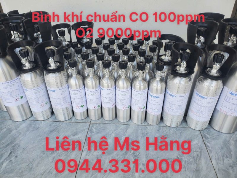 Bình khí chuẩn CO 100ppm O2 9000ppm