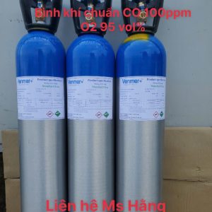 Bình khí chuẩn CO 100ppm O2 95 vol%