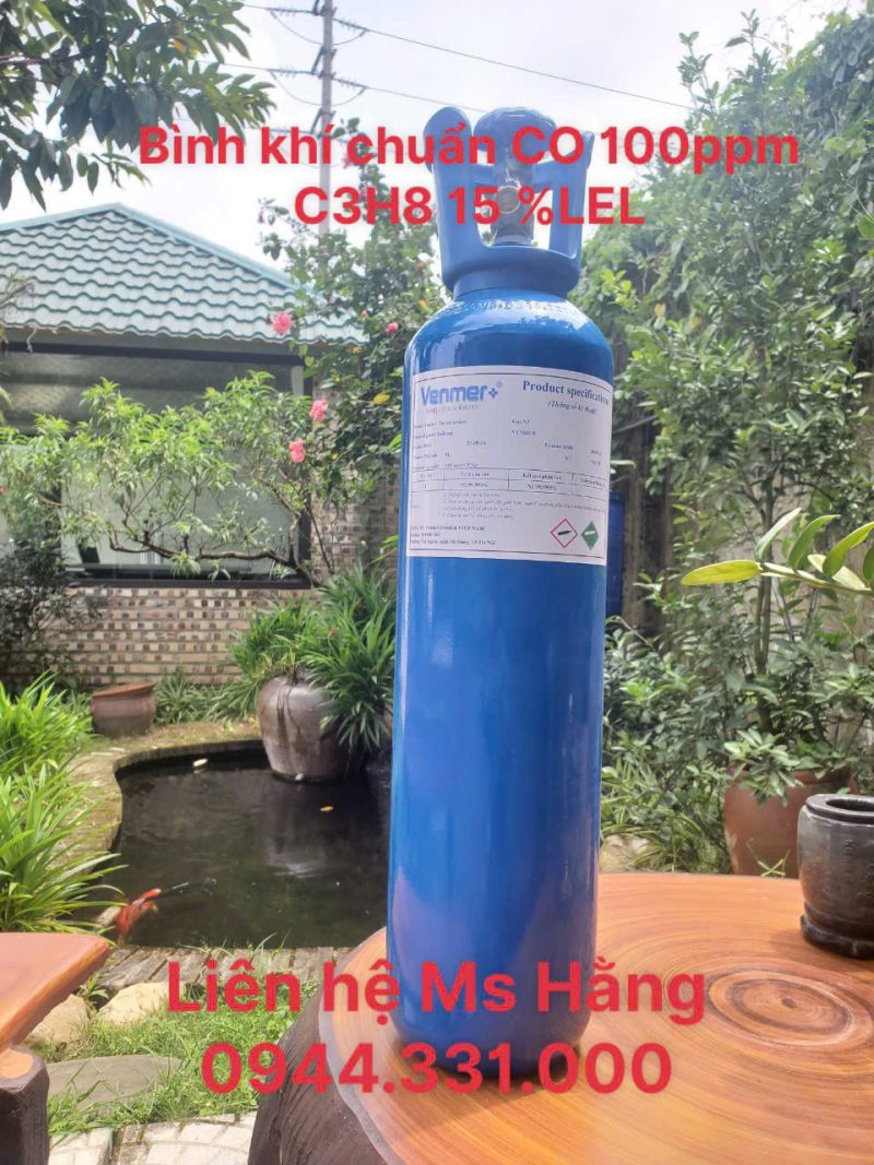 Bình khí chuẩn CO 100ppm C3H8 15 %LEL