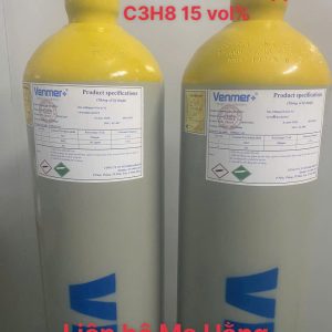 Bình khí chuẩn CO 100ppm C3H8 15 vol%