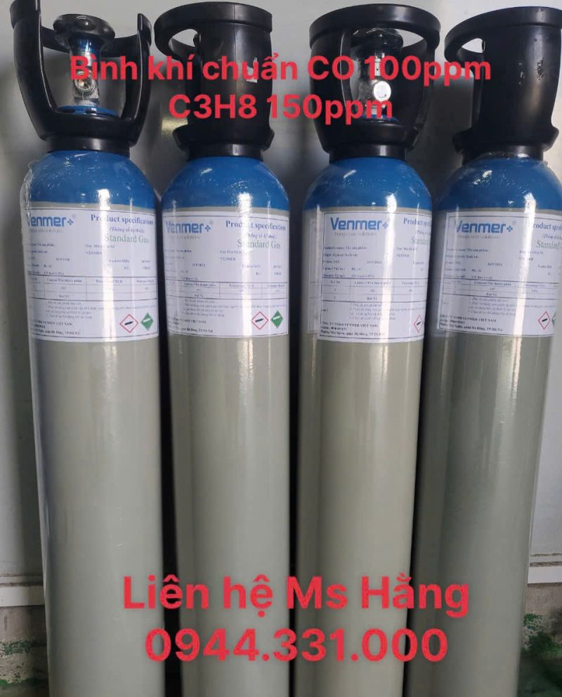 Bình khí chuẩn CO 100ppm C3H8 150ppm