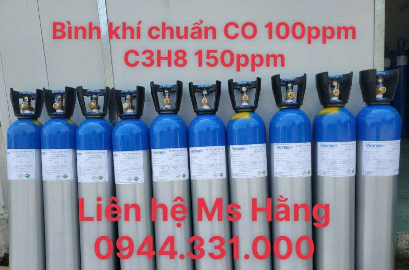 Bình khí chuẩn CO 100ppm C3H8 150ppm