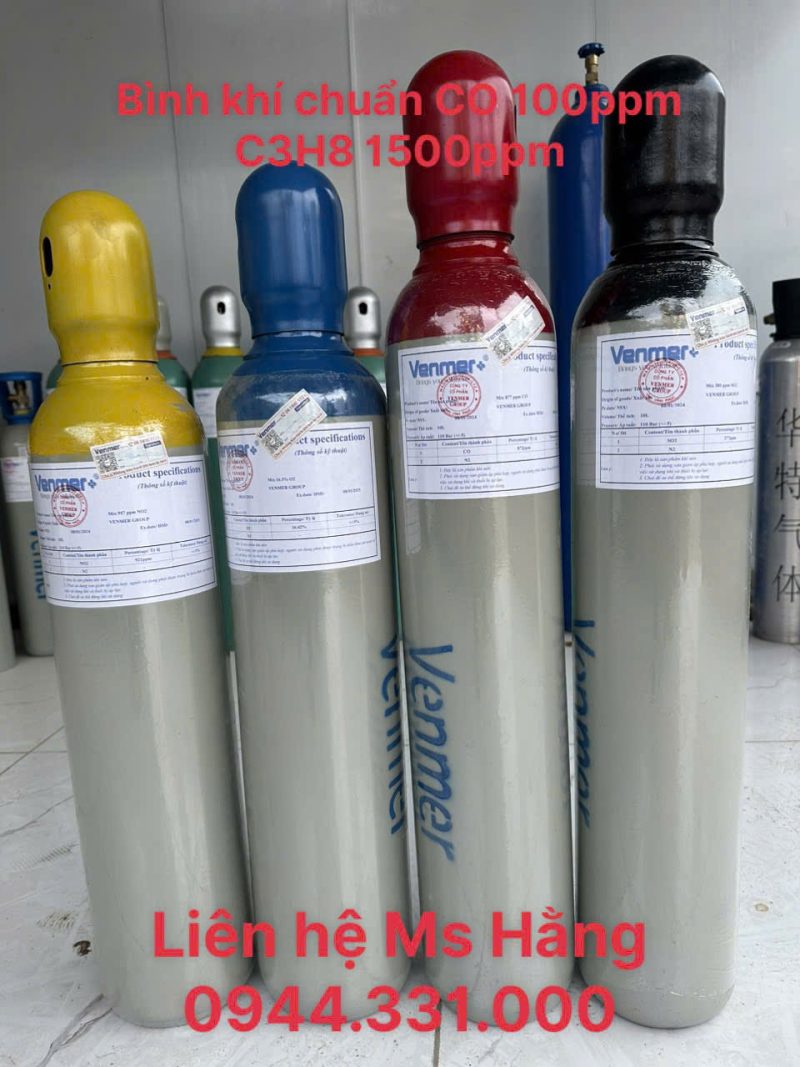 Bình khí chuẩn CO 100ppm C3H8 1500ppm