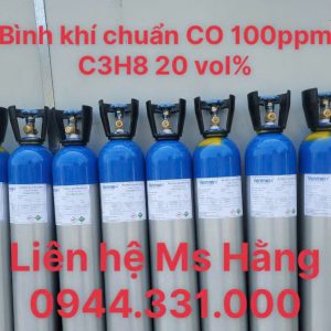 Bình khí chuẩn CO 100ppm C3H8 20 vol%