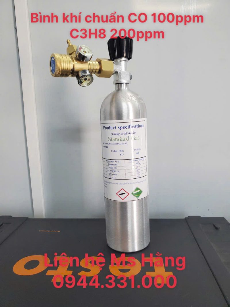 Bình khí chuẩn CO 100ppm C3H8 200ppm