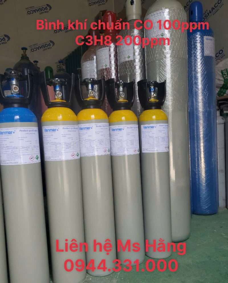 Bình khí chuẩn CO 100ppm C3H8 200ppm