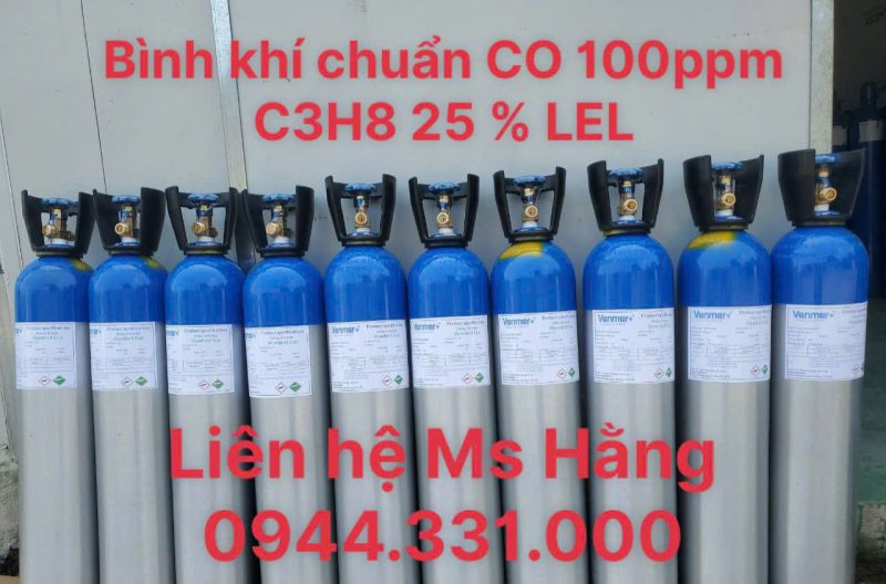 Bình khí chuẩn CO 100ppm C3H8 25 %LEL