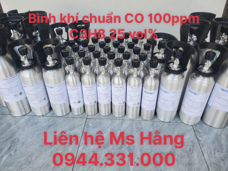 Bình khí chuẩn CO 100ppm C3H8 25 vol%