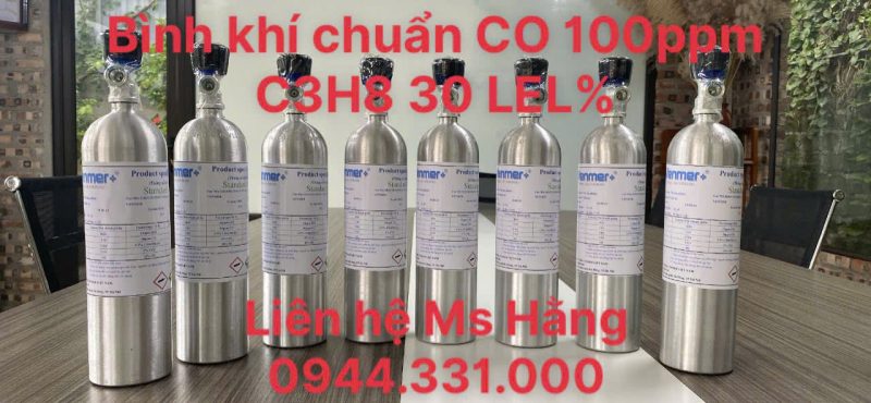 Bình khí chuẩn CO 100ppm C3H8 30 %LEL