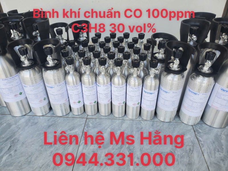 Bình khí chuẩn CO 100ppm C3H8 30 vol%