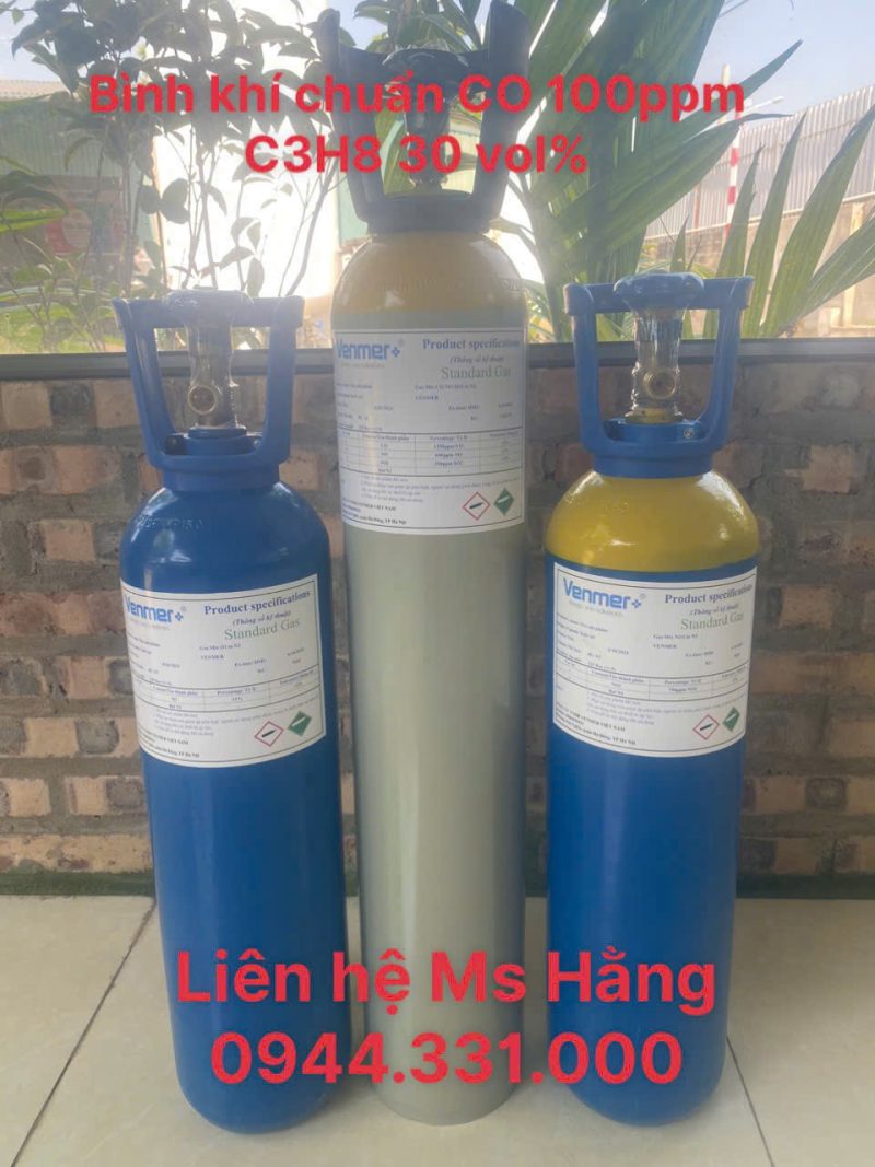 Bình khí chuẩn CO 100ppm C3H8 30 vol%