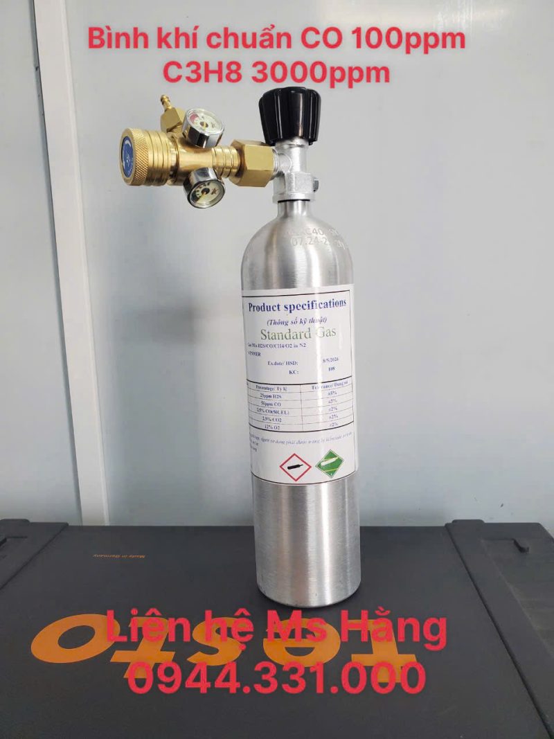 Bình khí chuẩn CO 100ppm C3H8 3000ppm