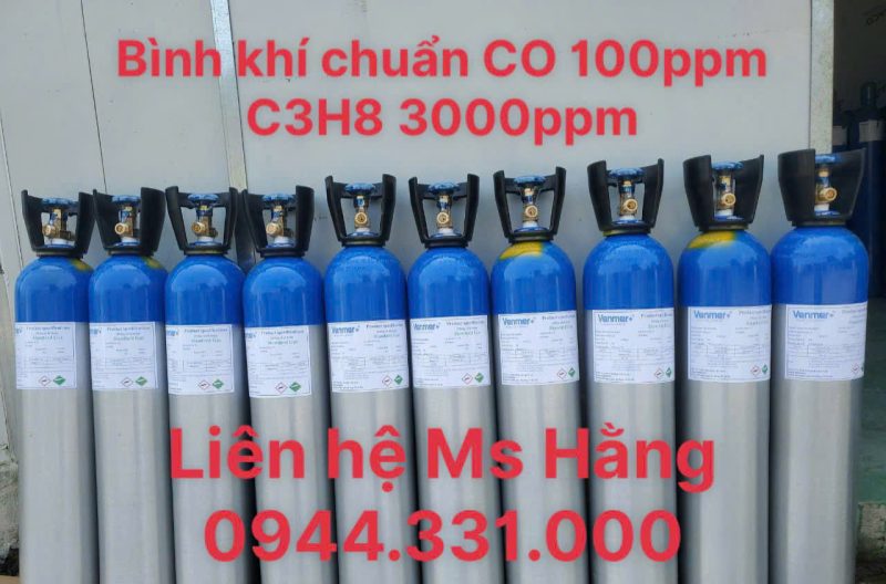 Bình khí chuẩn CO 100ppm C3H8 3000ppm