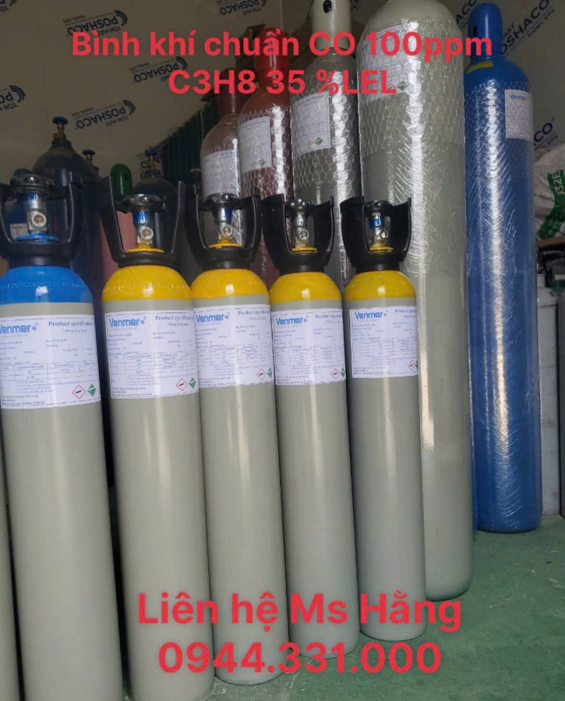 Bình khí chuẩn CO 100ppm C3H8 35 %LEL