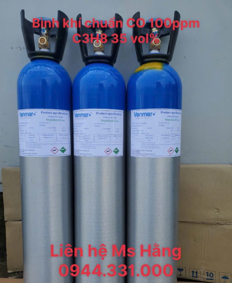 Bình khí chuẩn CO 100ppm C3H8 35 vol%