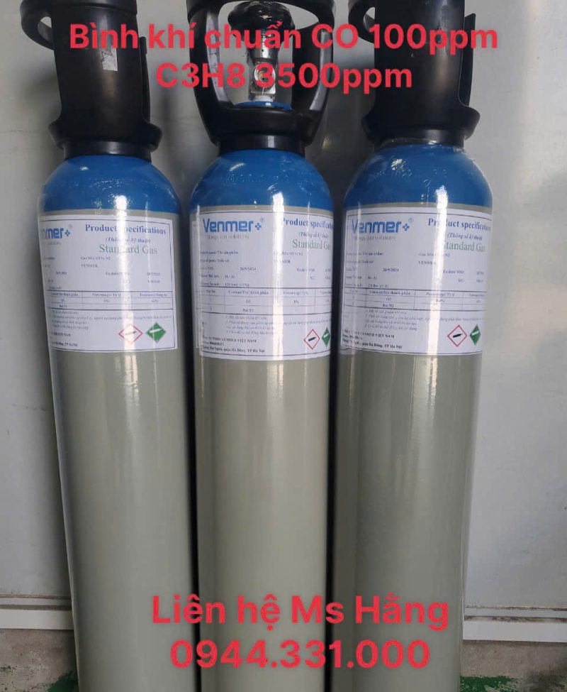 Bình khí chuẩn CO 100ppm C3H8 3500ppm