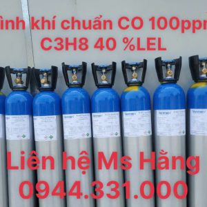 Bình khí chuẩn CO 100ppm C3H8 40 %LEL