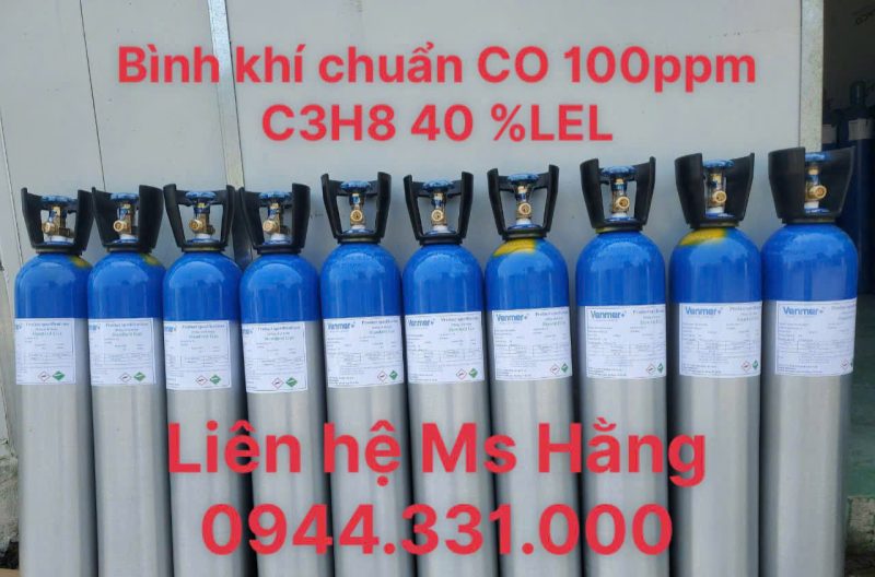 Bình khí chuẩn CO 100ppm C3H8 40 %LEL