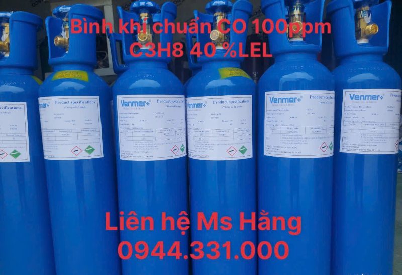 Bình khí chuẩn CO 100ppm C3H8 40 %LEL