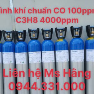 Bình khí chuẩn CO 100ppm C3H8 4000ppm