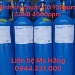 Bình khí chuẩn CO 100ppm C3H8 4000ppm