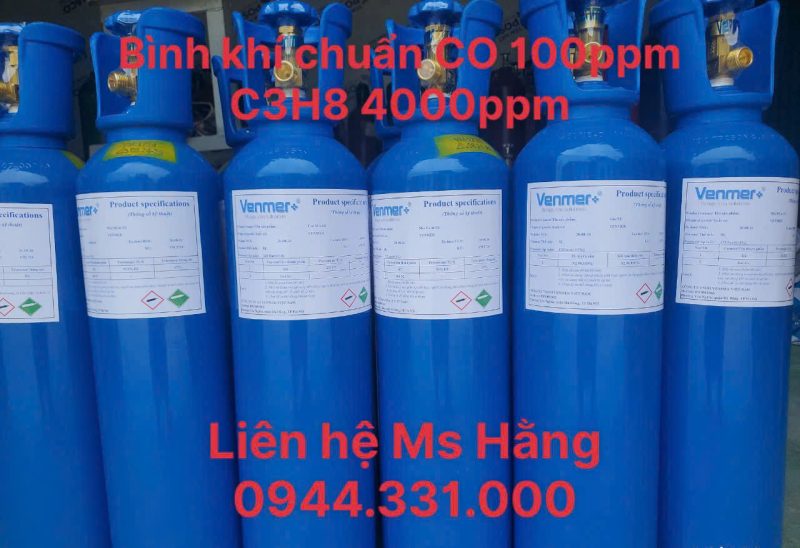 Bình khí chuẩn CO 100ppm C3H8 4000ppm