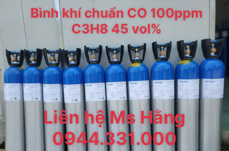 Bình khí chuẩn CO 100ppm C3H8 45 vol%