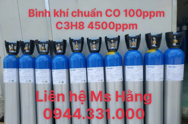 Bình khí chuẩn CO 100ppm C3H8 4500ppm